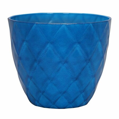 L&G SOLUTIONS 13.5 in. H X 16 in. D Polyresin Diamond Planter Blue PVD1916DBI